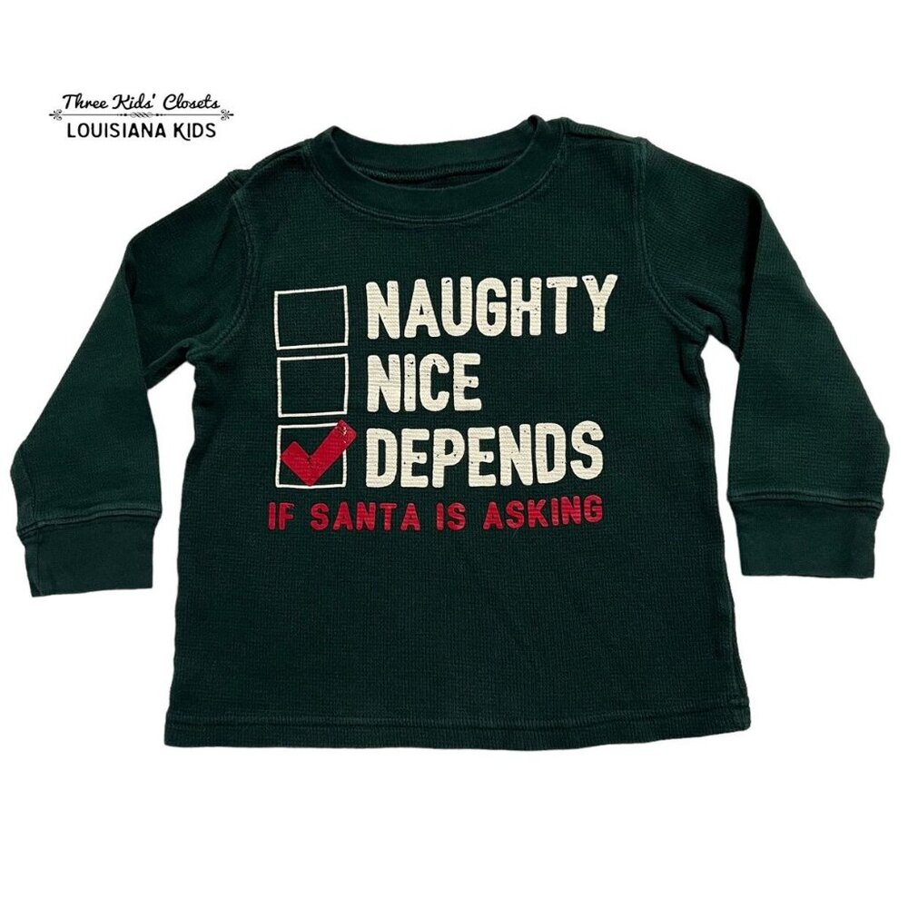 Carter's 2T Christmas Naughty Or Nice Shirt
